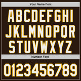 Custom Brown White-Gold Japanese Wave Authentic Baseball Jersey