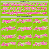 Custom Neon Green Pink-White Japanese Wave Authentic Baseball Jersey