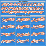 Custom Electric Blue White-Orange Japanese Wave Authentic Baseball Jersey