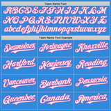 Custom Electric Blue White-Pink Japanese Wave Authentic Baseball Jersey