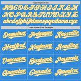 Custom Electric Blue White-Gold Japanese Wave Authentic Baseball Jersey