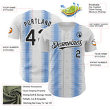 Custom White Black-Light Blue Stripe Argentina Style Authentic Baseball Jersey