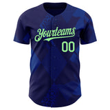 Custom Navy-Pea Green Brazil Style Authentic Baseball Jersey