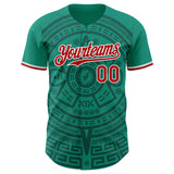Custom Green Red-White Mexico Style Authentic Baseball Jersey