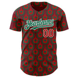 Custom Red White-Kelly Green Mexico Style Authentic Baseball Jersey