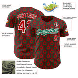 Custom Red White-Kelly Green Mexico Style Authentic Baseball Jersey