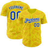 Custom Yellow Thunder Blue-White Colombia Style Authentic Baseball Jersey