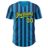 Custom Blue Light Yellow-Navy Colombia Style Authentic Baseball Jersey