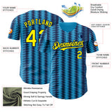 Custom Blue Light Yellow-Navy Colombia Style Authentic Baseball Jersey