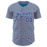 Custom Panther Blue Royal Medium Pink-White Colombia Style Authentic Baseball Jersey