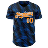 Custom Black Bay Orange Royal-White France Style Authentic Baseball Jersey
