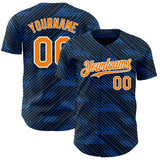 Custom Black Bay Orange Royal-White France Style Authentic Baseball Jersey