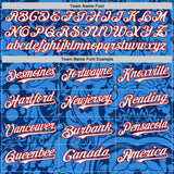 Custom Blue White-Red France Style Authentic Baseball Jersey