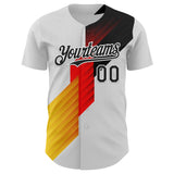 Custom White Black Red-Yellow Germany Style Authentic Baseball Jersey