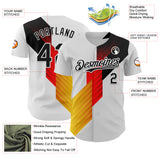 Custom White Black Red-Yellow Germany Style Authentic Baseball Jersey