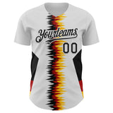 Custom White Black Red-Yellow Germany Style Authentic Baseball Jersey