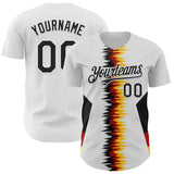 Custom White Black Red-Yellow Germany Style Authentic Baseball Jersey
