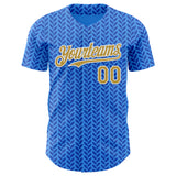 Custom Blue Old Gold-White Italy Style Authentic Baseball Jersey