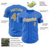 Custom Blue Old Gold-White Italy Style Authentic Baseball Jersey