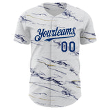 Custom White-US Navy Blue Italy Style Authentic Baseball Jersey