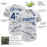 Custom White-US Navy Blue Italy Style Authentic Baseball Jersey