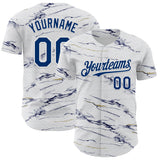 Custom White-US Navy Blue Italy Style Authentic Baseball Jersey