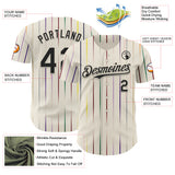 Custom Cream-Black Japan Style Authentic Baseball Jersey