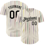 Custom Cream-Black Japan Style Authentic Baseball Jersey