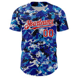 Custom Blue Red-White Japan Style Authentic Baseball Jersey