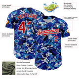 Custom Blue Red-White Japan Style Authentic Baseball Jersey