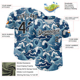 Custom Blue Black-White Japan Style Authentic Baseball Jersey