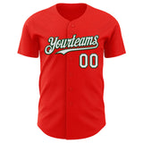 Custom Red White-Green Portugal Style Authentic Baseball Jersey