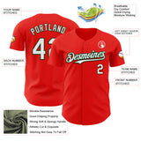 Custom Red White-Green Portugal Style Authentic Baseball Jersey