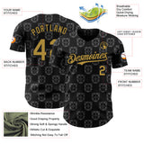 Custom Black-Old Gold Portugal Style Authentic Baseball Jersey