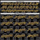 Custom Black-Old Gold Portugal Style Authentic Baseball Jersey
