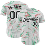 Custom White Black Green-Red Portugal Style Authentic Baseball Jersey