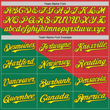 Custom Red Light Yellow Green-Black Portugal Style Authentic Baseball Jersey