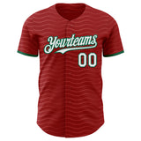 Custom Red White-Kelly Green Portugal Style Authentic Baseball Jersey