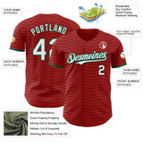 Custom Red White-Kelly Green Portugal Style Authentic Baseball Jersey