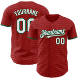 Custom Red White-Kelly Green Portugal Style Authentic Baseball Jersey