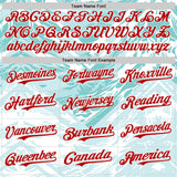 Custom Ice Blue Red-White Portugal Style Authentic Baseball Jersey