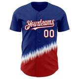 Custom Royal White-Red USA Style Authentic Baseball Jersey