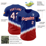 Custom Royal White-Red USA Style Authentic Baseball Jersey