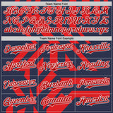 Custom Navy Red-White USA Style Authentic Baseball Jersey