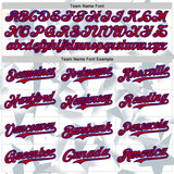 Custom White Red Silver-Navy USA Style Authentic Baseball Jersey