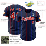 Custom Navy Red Blue-White USA Style Authentic Baseball Jersey