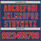 Custom Navy Red Blue-White USA Style Authentic Baseball Jersey