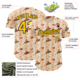 Custom Yellow-Black Cinco de Mayo Fiesta Mexican Sombrero Authentic Baseball Jersey