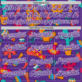 Custom Purple-White Cinco de Mayo Fiesta Guitar Sombrero Mexican Folk Art Authentic Baseball Jersey