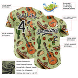 Custom Green Black-White Cinco de Mayo Fiesta Mexican Folk Art Guitar Cactus Taco Authentic Baseball Jersey